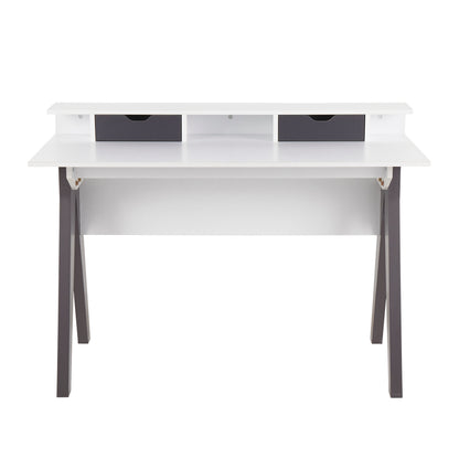 White Wood Wishbone Desk - Contemporary Office Table for Home Office
