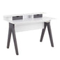 Wishbone Contemporary Desk in Grey and White Wood