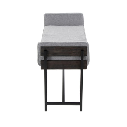 Grey Fabric Bench - 16" x 45.25" Entryway Bench for Bedroom