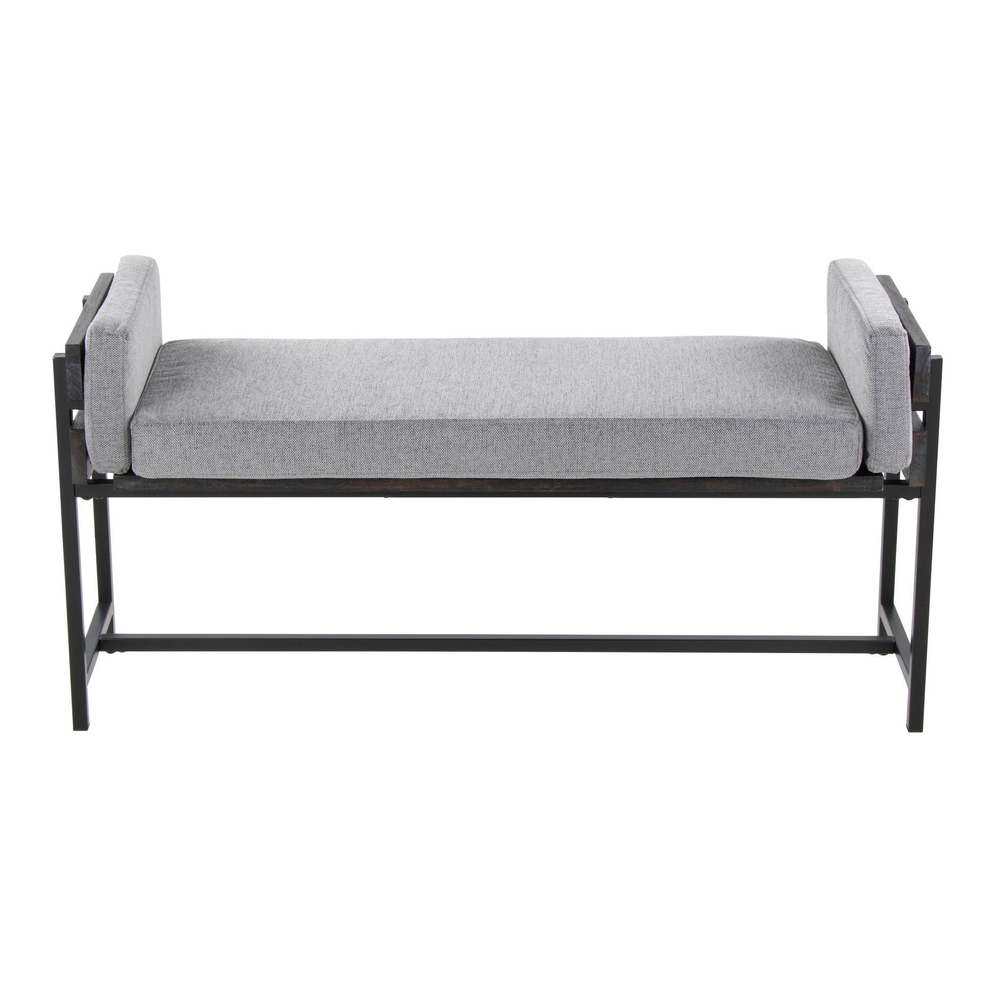 Grey Fabric Bench - 16" x 45.25" Entryway Bench for Bedroom