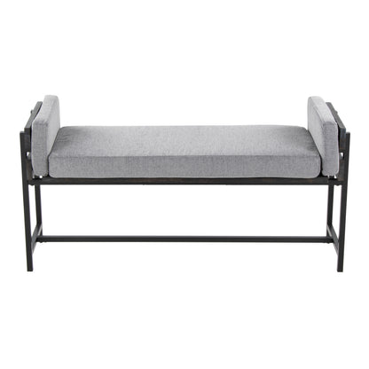 Grey Fabric Bench - 16" x 45.25" Entryway Bench for Bedroom