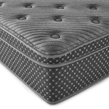 13" Quilted Eurotop Hybrid Full Mattress - Gray for Bedroom