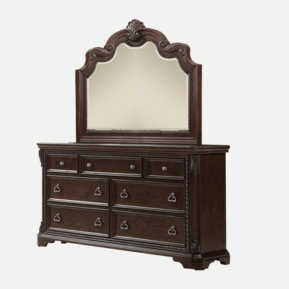 7-Drawer Mahogany Dresser - Solid Wood Finish for Bedroom