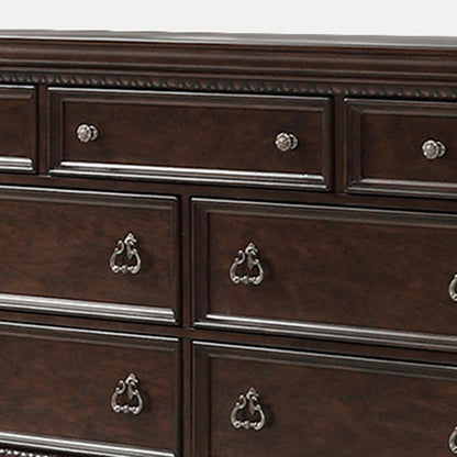 7-Drawer Mahogany Dresser - Solid Wood Finish for Bedroom