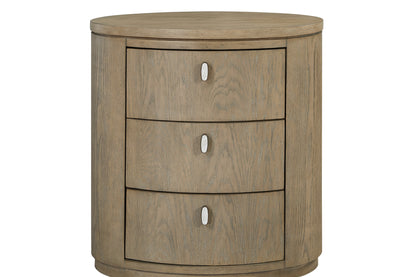 Beige Solid Wood Nightstand - 18x26x27.5"