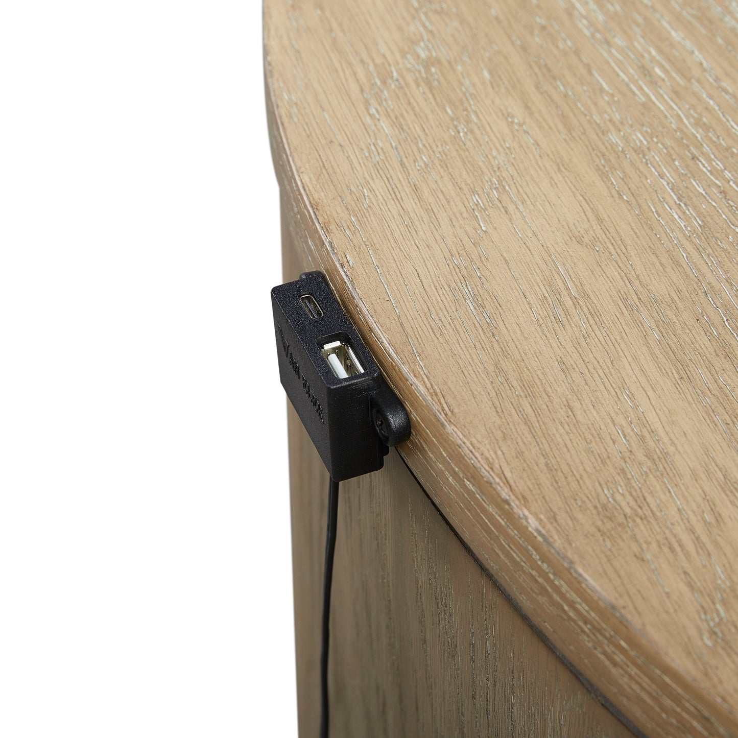 Beige Solid Wood Nightstand - 18x26x27.5"