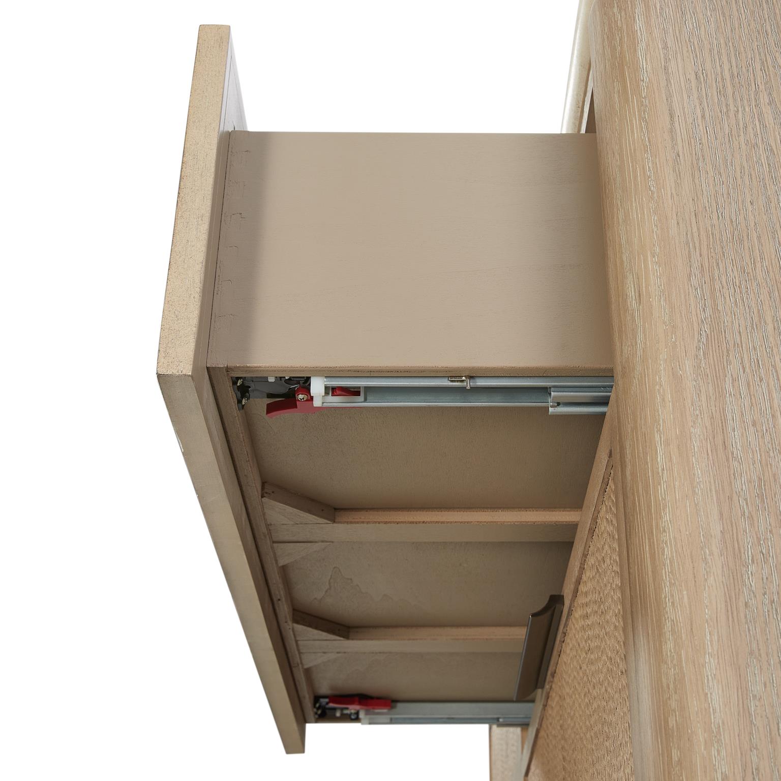 6-Drawer Beige Wood Dresser with Rope Fronts - 66.5" W