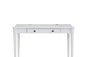 White Solid Wood Desk - Flip-Down Storage Workspace