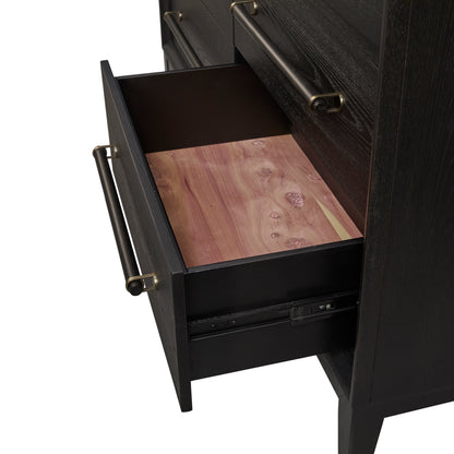 Black Solid Wood Dresser - 54" Wide for Bedroom