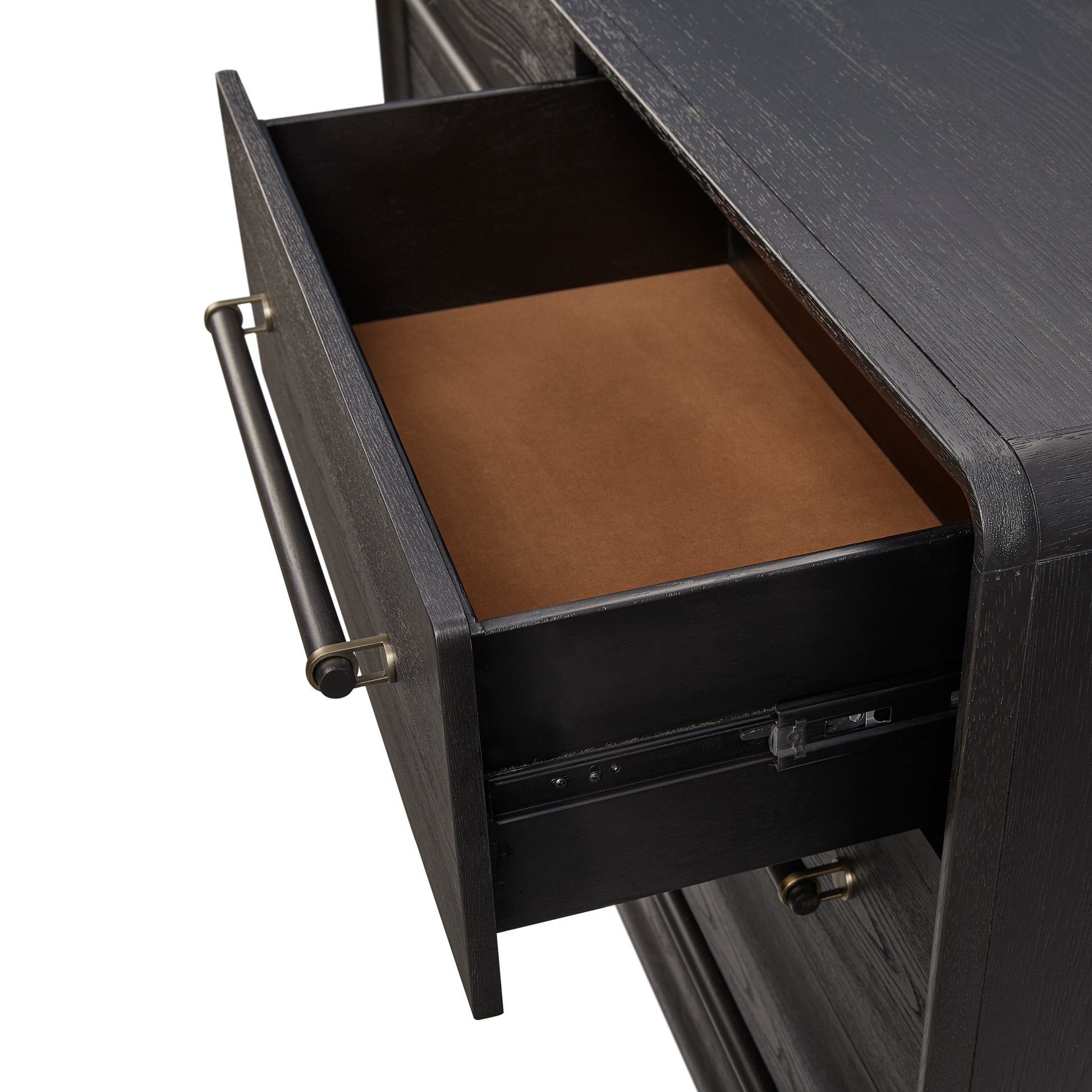 Black Solid Wood Dresser - 54" Wide for Bedroom
