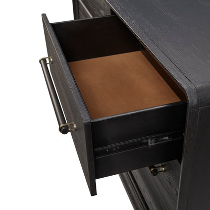 Black Solid Wood Dresser - 54" Wide for Bedroom