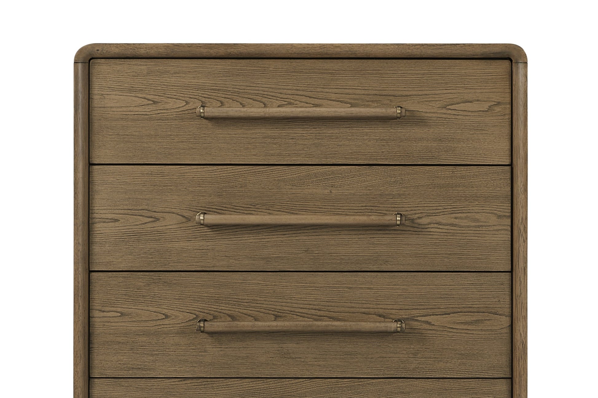 Light Brown Wood Chest with Five Drawers for Bedroom Storage