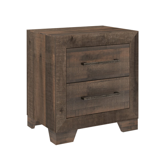 Plinz Brown 2-Drawer Nightstand