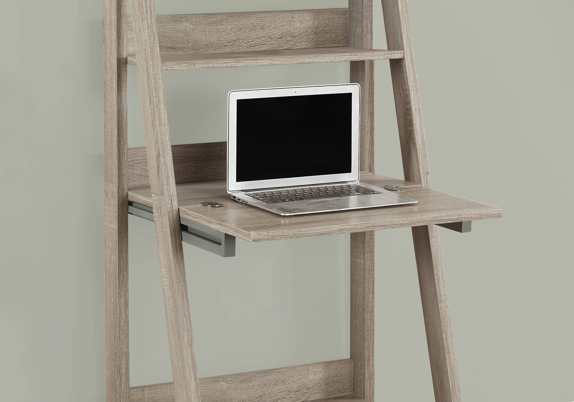 61" Beige Brown Computer Desk with Storage Shelves