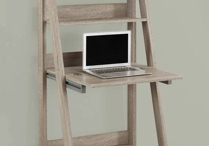 61" Beige Brown Computer Desk with Storage Shelves