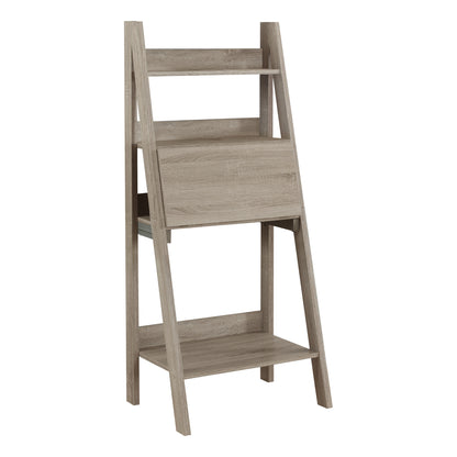 61" Beige Brown Computer Desk with Storage Shelves