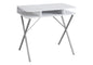 Computer Desk, Home Office, Laptop, Storage Shelves, 31"l, Work, White Laminate, Grey Metal, Contemporary, Modern