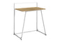 Computer Desk, Home Office, Laptop, 30"l, Work, Natural Laminate, White Metal, Contemporary, Modern