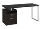 Computer Desk, Home Office, Laptop, Left, Right Set-up, Storage Drawers, 60"l, Work, Brown Laminate, Grey Metal, Contemporary, Modern