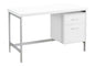 Computer Desk, Home Office, Laptop, Left, Right Set-up, Storage Drawers, 48"l, Work, White Laminate, Grey Metal, Contemporary, Modern