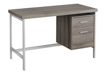 Computer Desk, Home Office, Laptop, Left, Right Set-up, Storage Drawers, 48"l, Work, Brown Laminate, Grey Metal, Contemporary, Modern