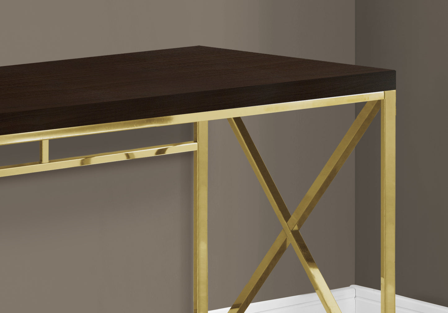 47 Inch Espresso Laptop Desk - Modern Office Table
