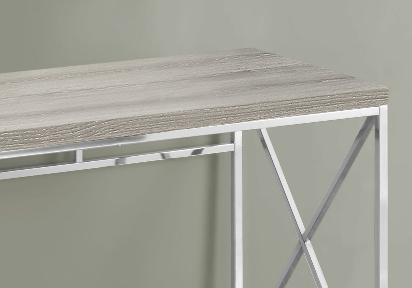 47 Inch Taupe Computer Desk with Chrome Base