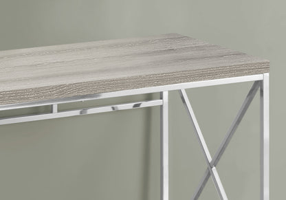 47 Inch Taupe Computer Desk with Chrome Base