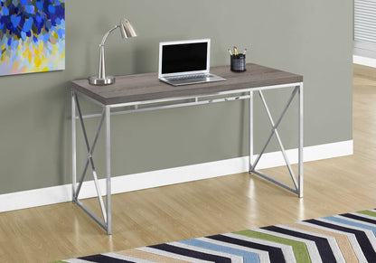 47 Inch Taupe Computer Desk with Chrome Base