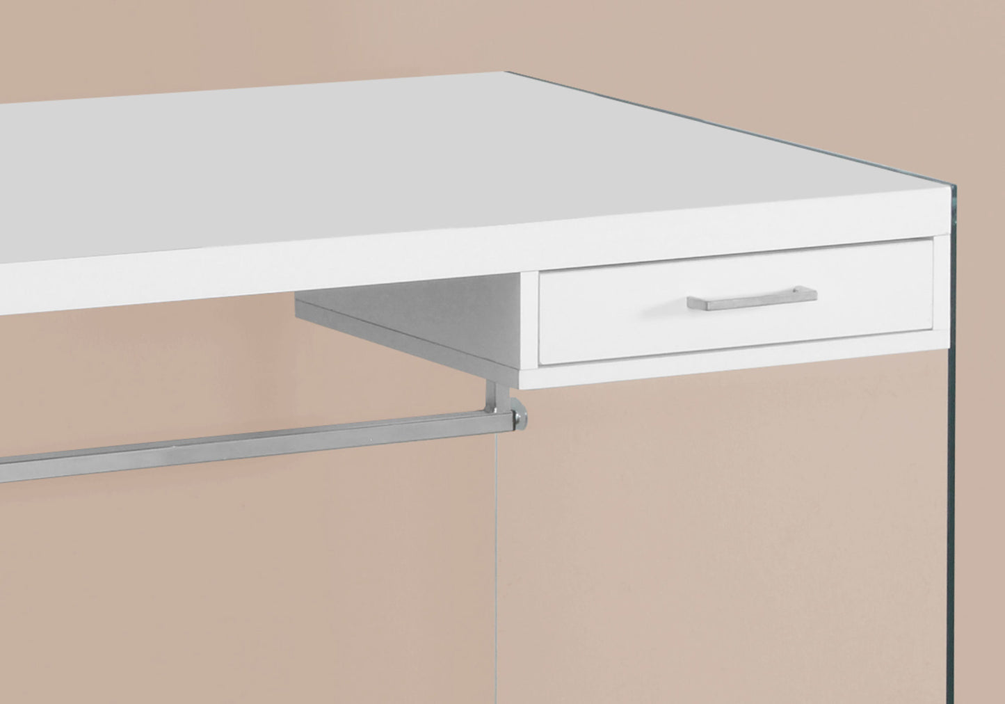 48 Inch White Computer Desk with Storage Drawer for Home Office