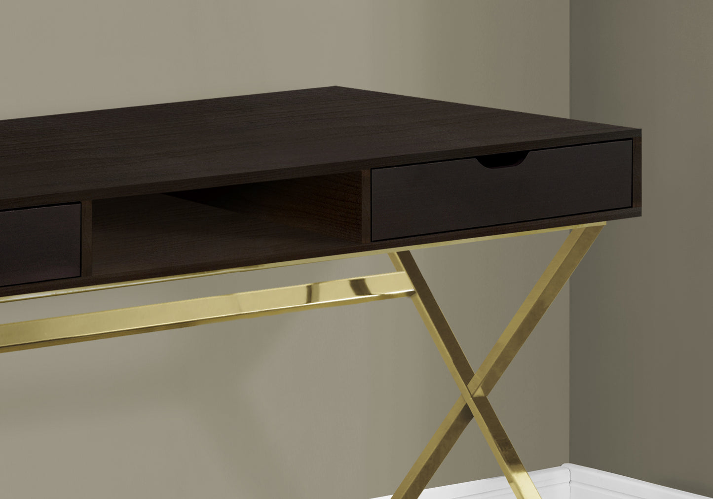 Espresso Home Office Desk - 48" L Storage Laptop Desk