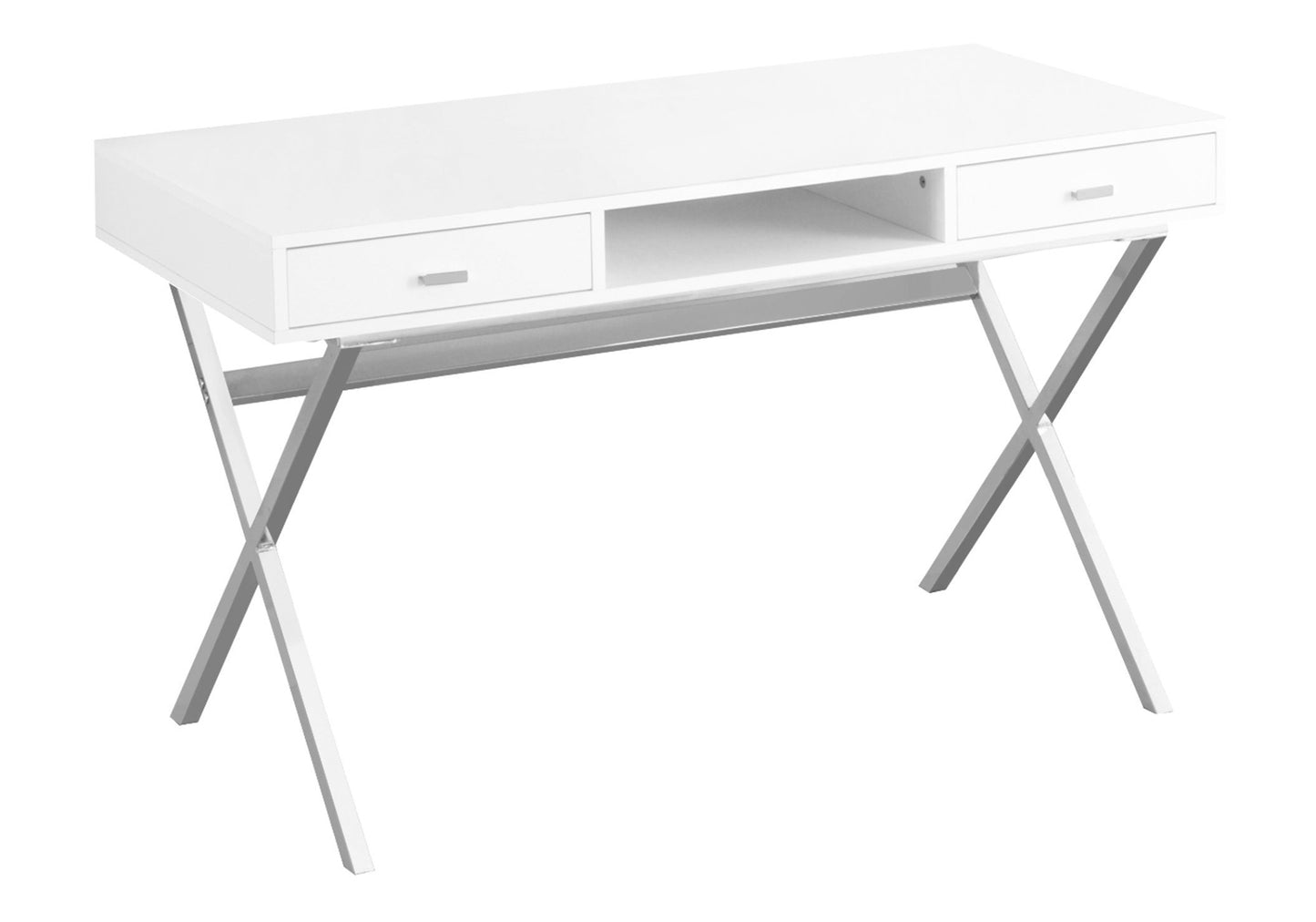 47 Inch White Computer Desk with Storage Drawers for Home Office