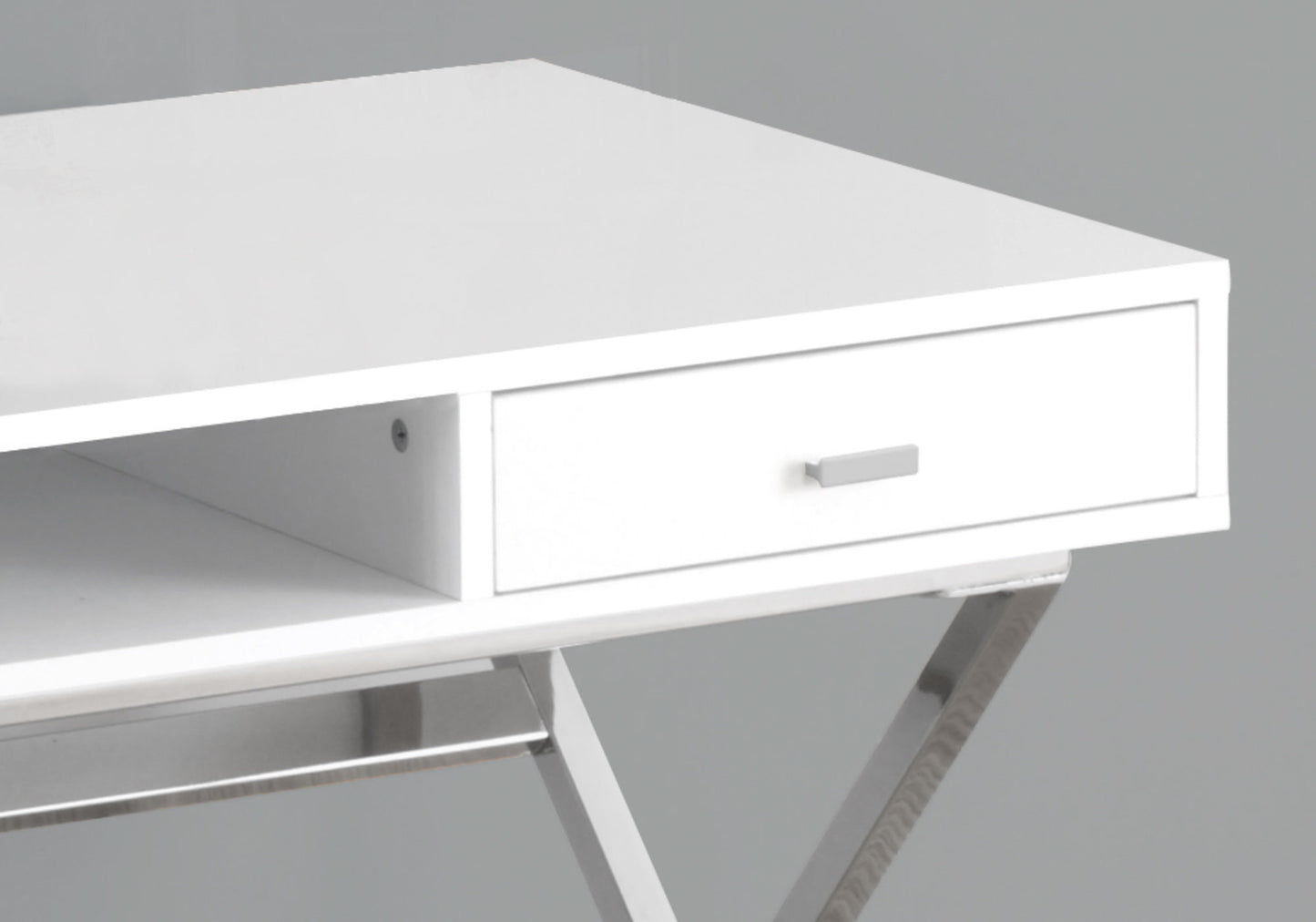 47 Inch White Computer Desk with Storage Drawers for Home Office