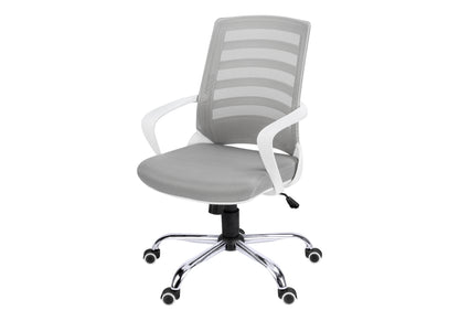 White Adjustable Office Chair with Mesh Seat