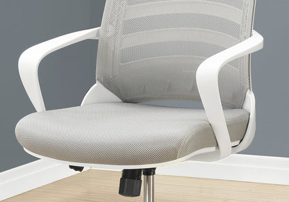 White Adjustable Office Chair with Mesh Seat