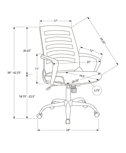 White Adjustable Office Chair with Mesh Seat