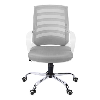White Adjustable Office Chair with Mesh Seat