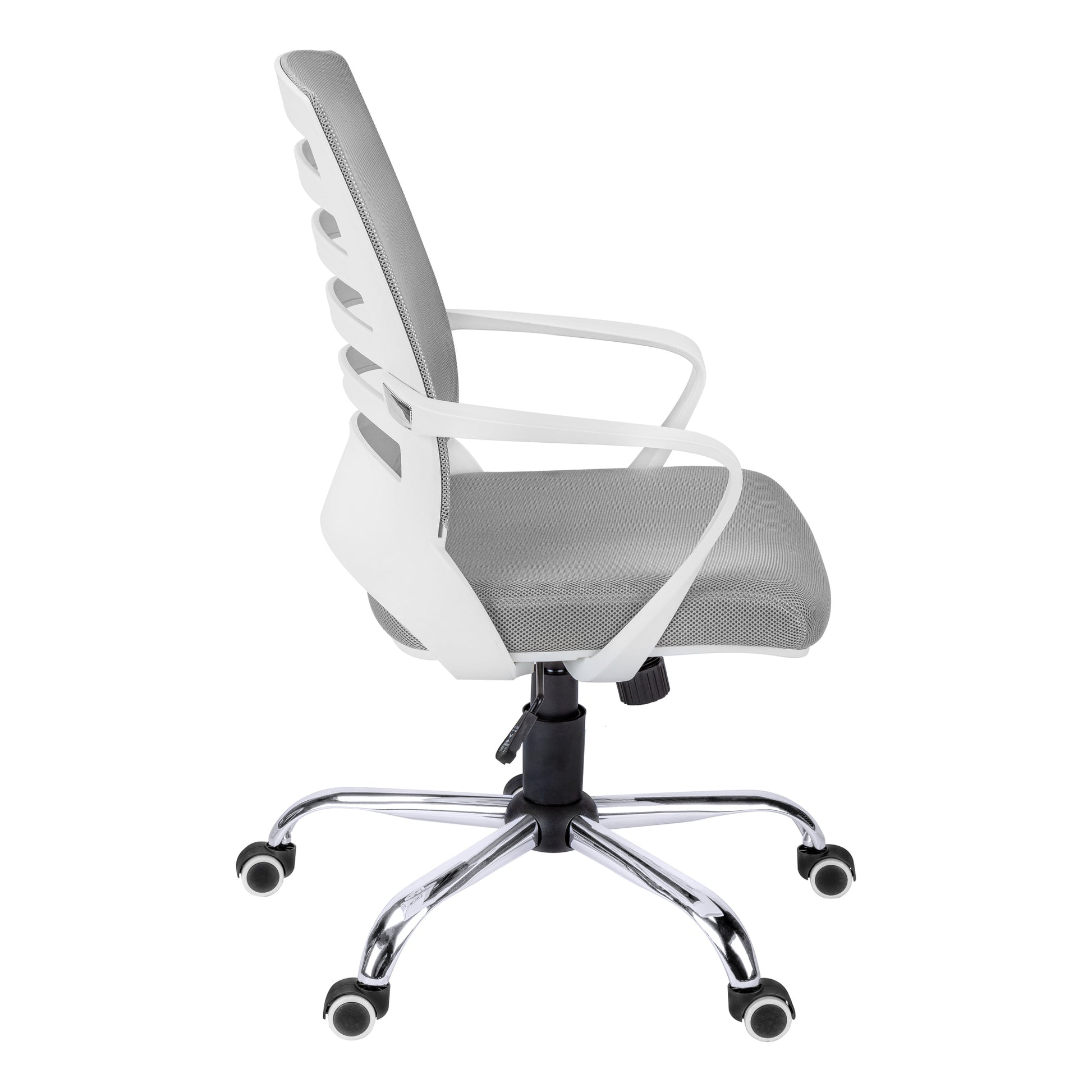 White Adjustable Office Chair with Mesh Seat