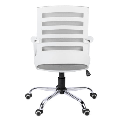 White Adjustable Office Chair with Mesh Seat