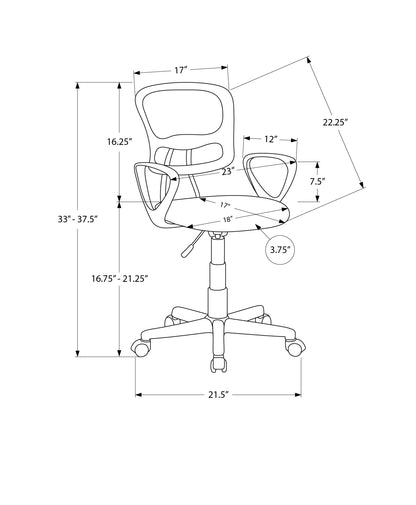 Adjustable Height Office Chair for Kids - Black Mesh for Home Office