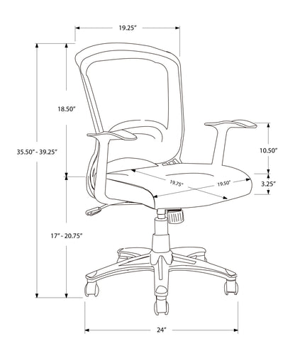 Adjustable Office Chair - Black Mesh, Ergonomic Workstation