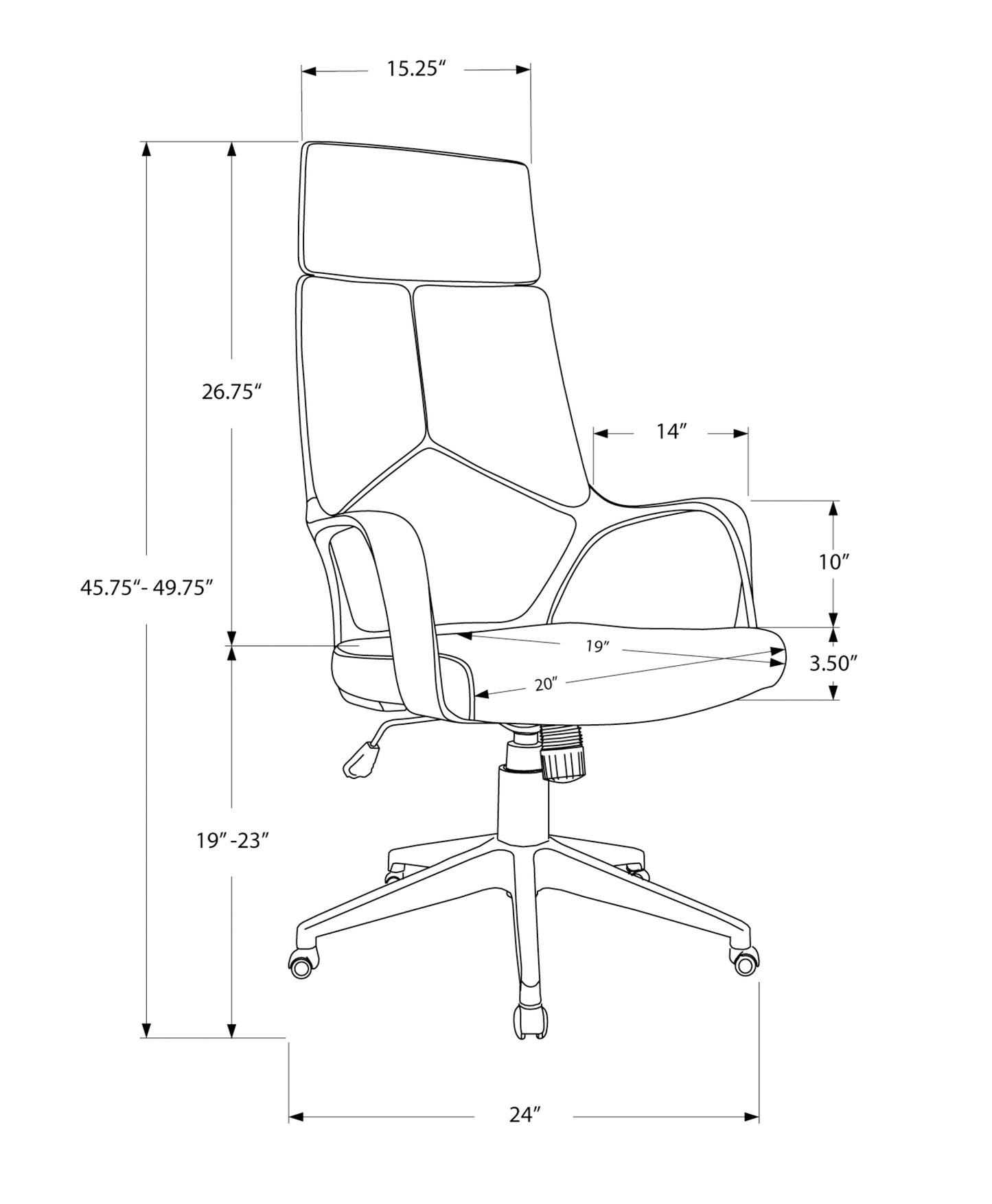 White Adjustable Office Chair - Ergonomic Work Chair