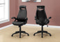 Office Chair, Adjustable Height, Swivel, Ergonomic, Armrests, Computer Desk, Work, Black Leather Look, Black Metal, Contemporary, Modern
