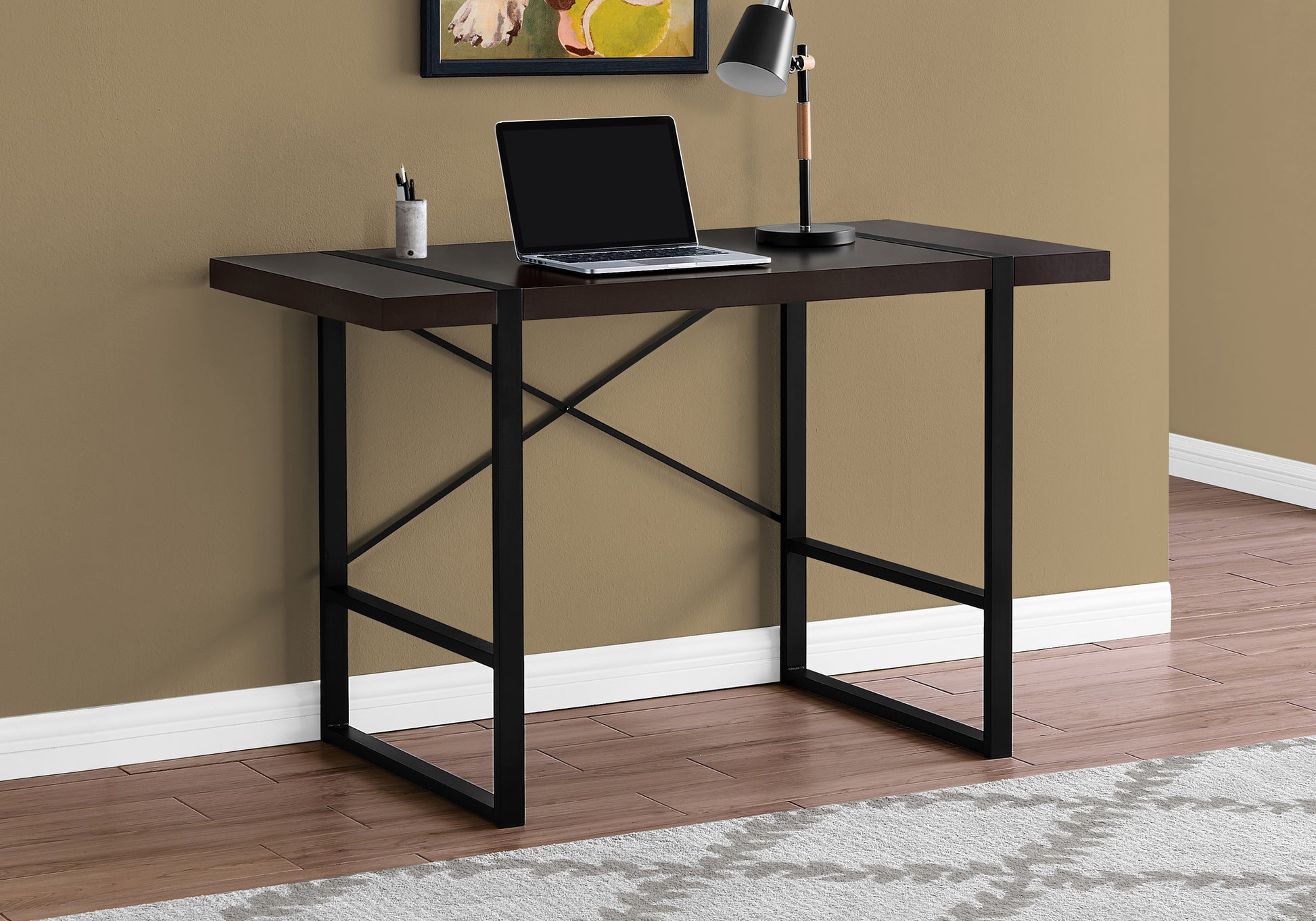 Espresso Particle Board Computer Desk - 49" L Workstation