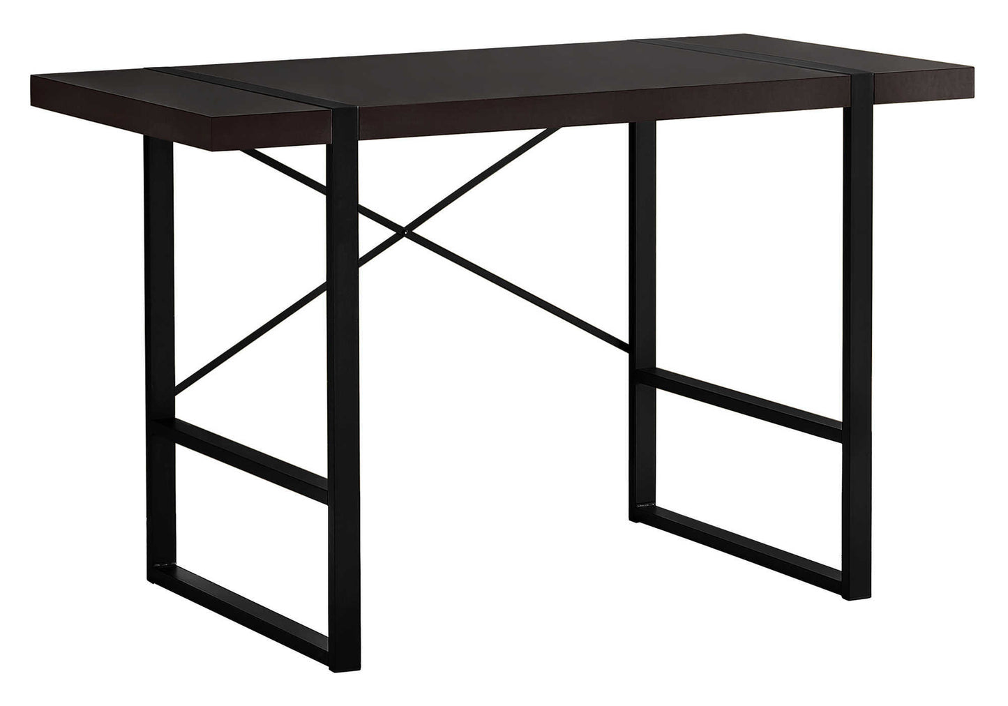 Computer Desk, Home Office, Laptop, 48"l, Work, Brown Laminate, Black Metal, Contemporary, Modern