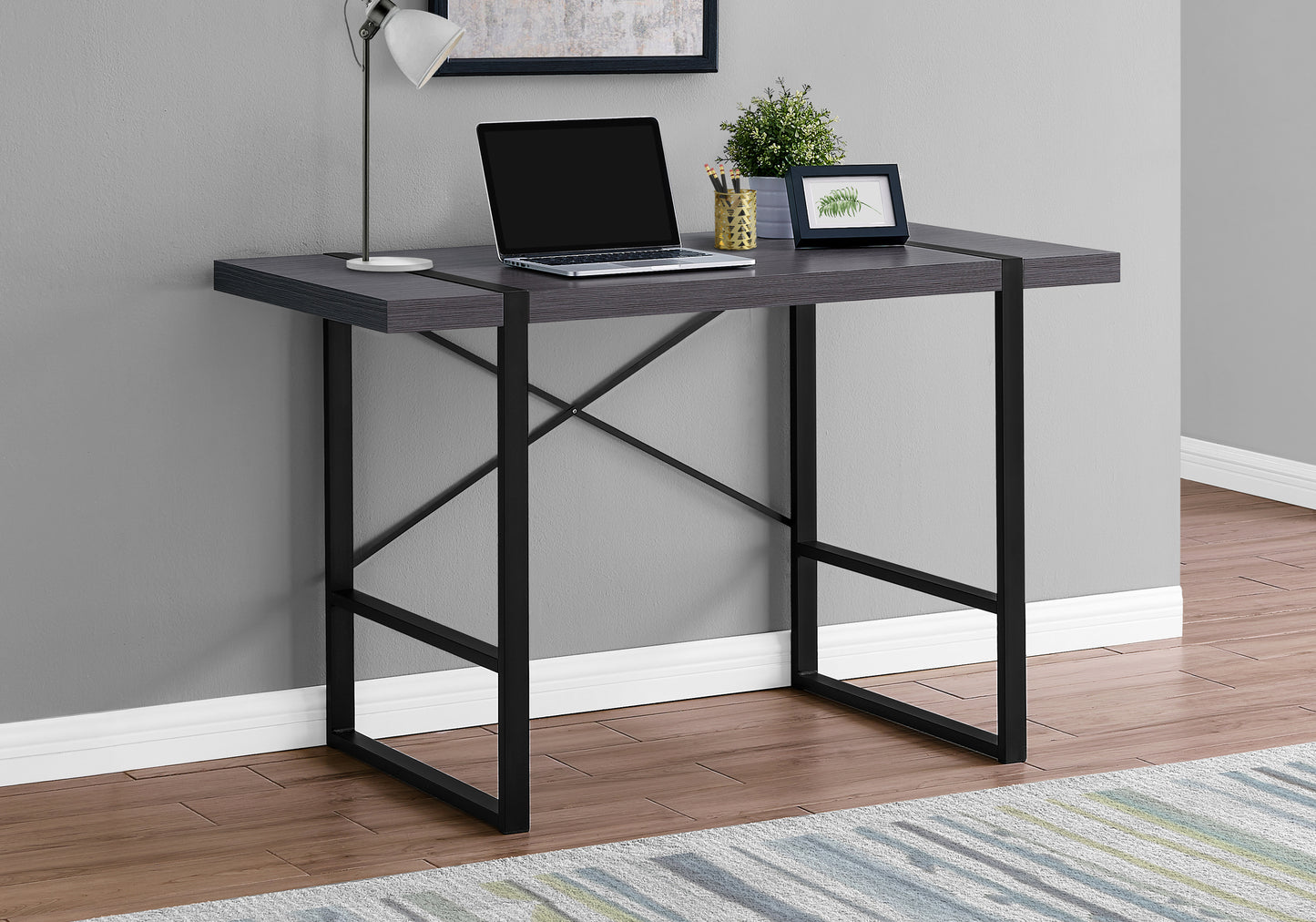 Grey Computer Desk - 48" L Home Office Laptop Workstation