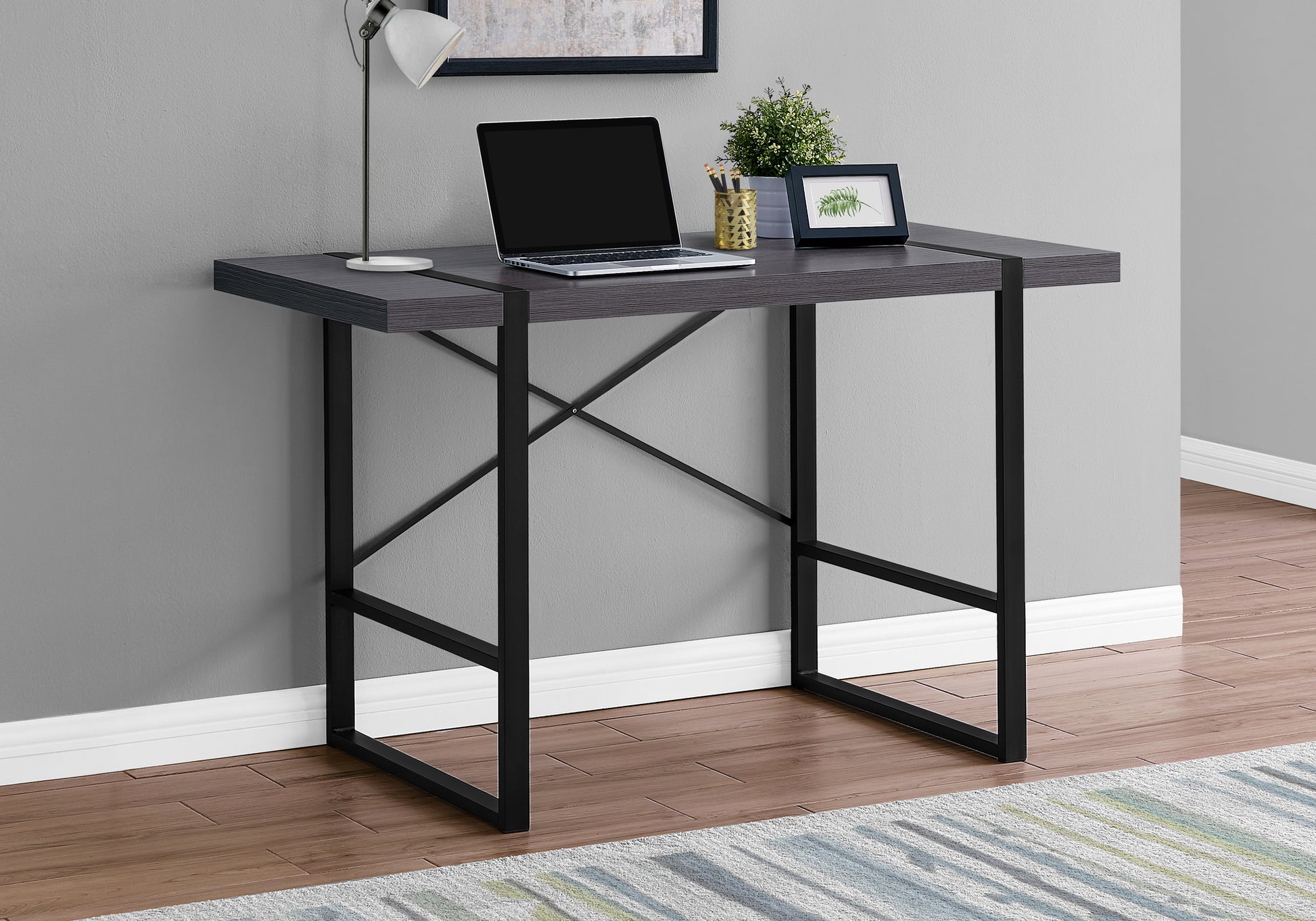 Grey Computer Desk - 48" L Home Office Laptop Workstation