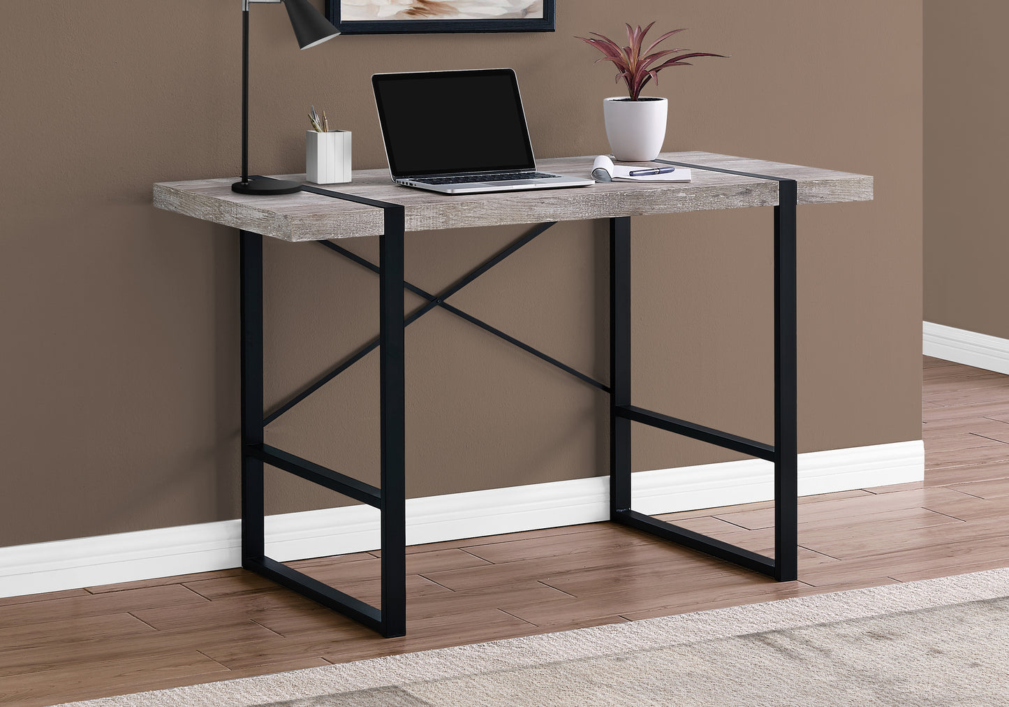Taupe Particle Board Computer Desk - 48" Home Office Workstation