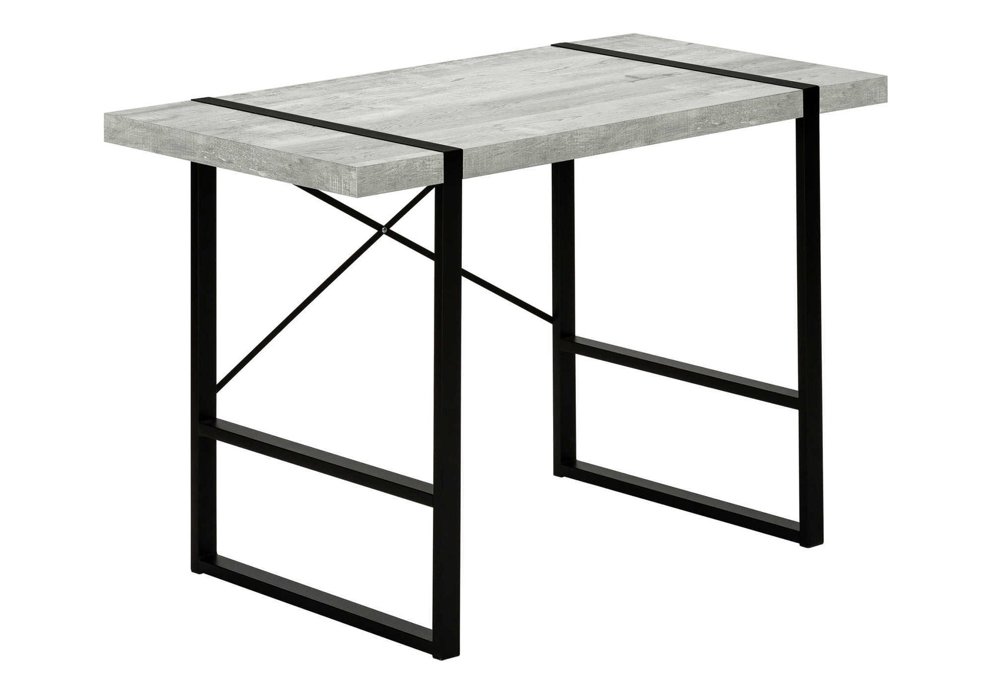Computer Desk, Home Office, Laptop, 48"l, Work, Grey Laminate, Black Metal, Contemporary, Modern