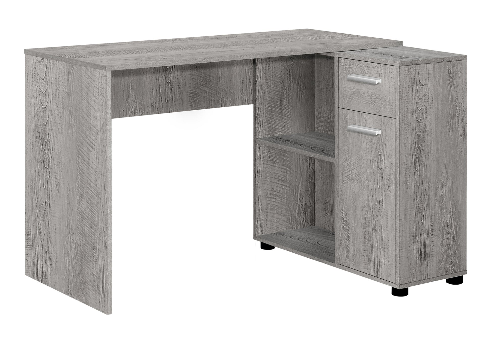 Computer Desk, Home Office, Corner, Storage Drawers, 46"l, L Shape, Work, Laptop, Grey Laminate, Contemporary, Modern
